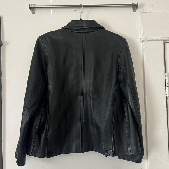 90s y2k buttery black genuine leather jacket - Picture 8 of 11